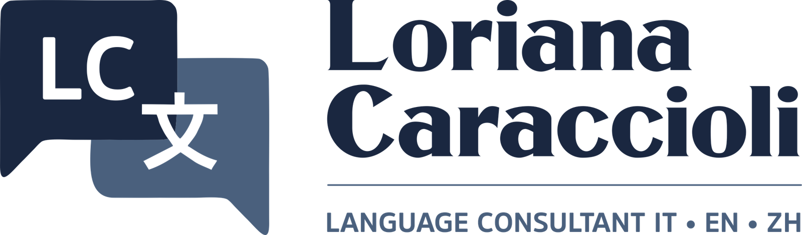 Logo Loriana Caraccioli - Language Consultant IT • EN • ZH