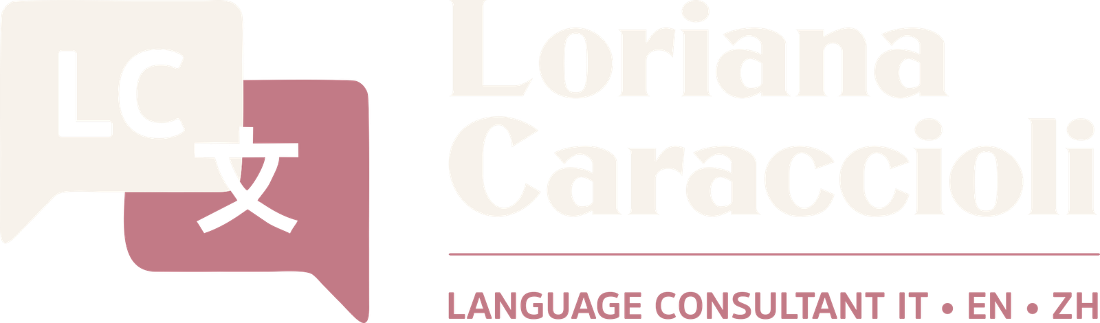 Logo Loriana Caraccioli - Language Consultant IT • EN • ZH